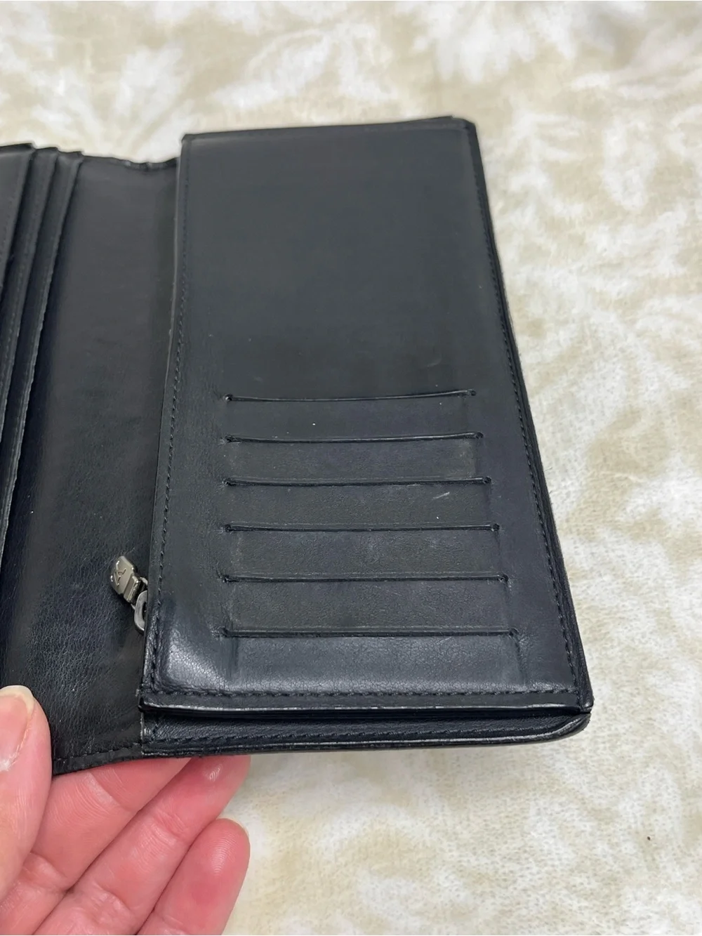 Louis Vuitton Damier Infini Black Leather Long Wallet Checkbook Wallet